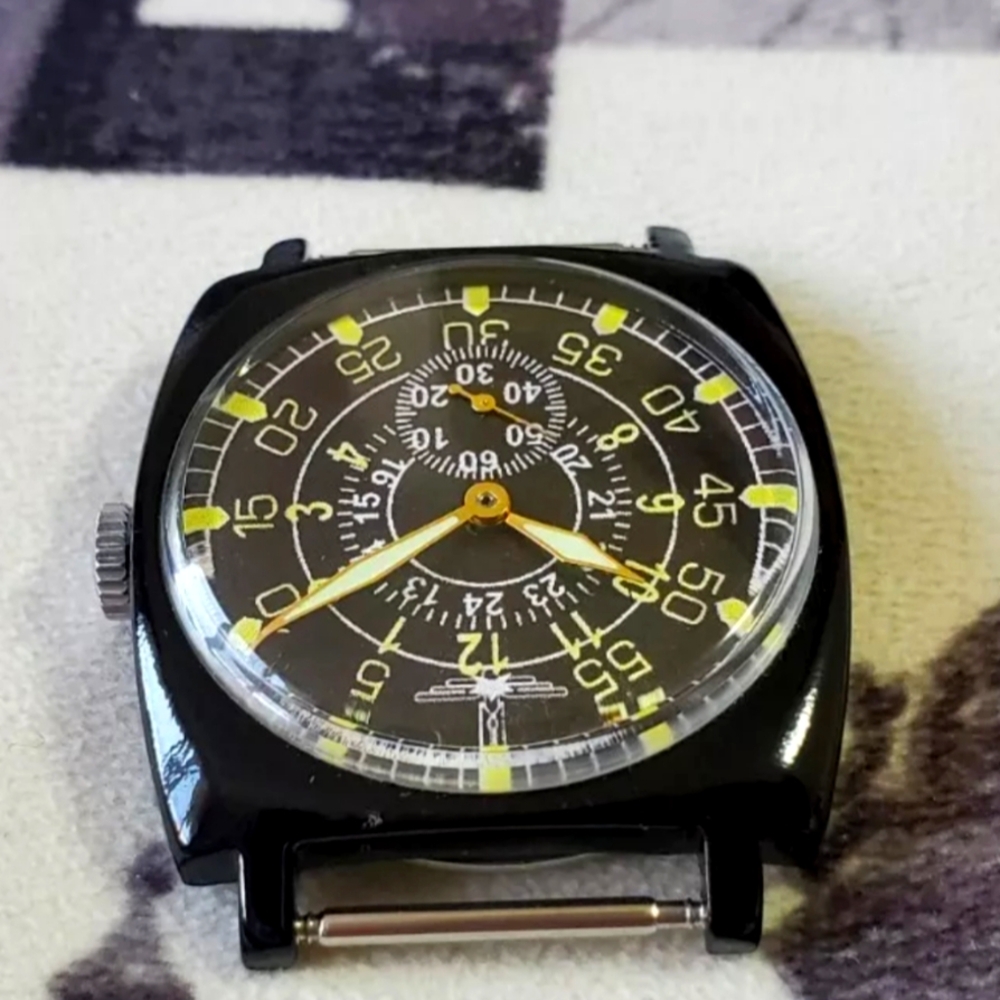 Men's Wristwatch POBEDA Aviator Vintage Watch Rare Soviet MILITARY ZIM USSR